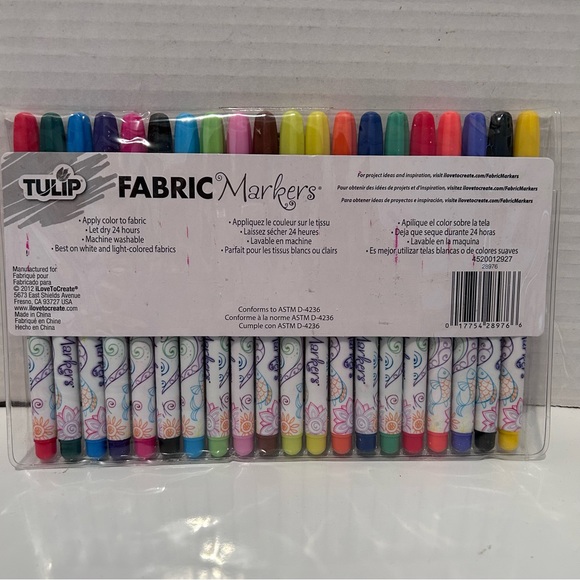 TULIP 20 pcs fine tip permanent fabric markers - Picture 4 of 13